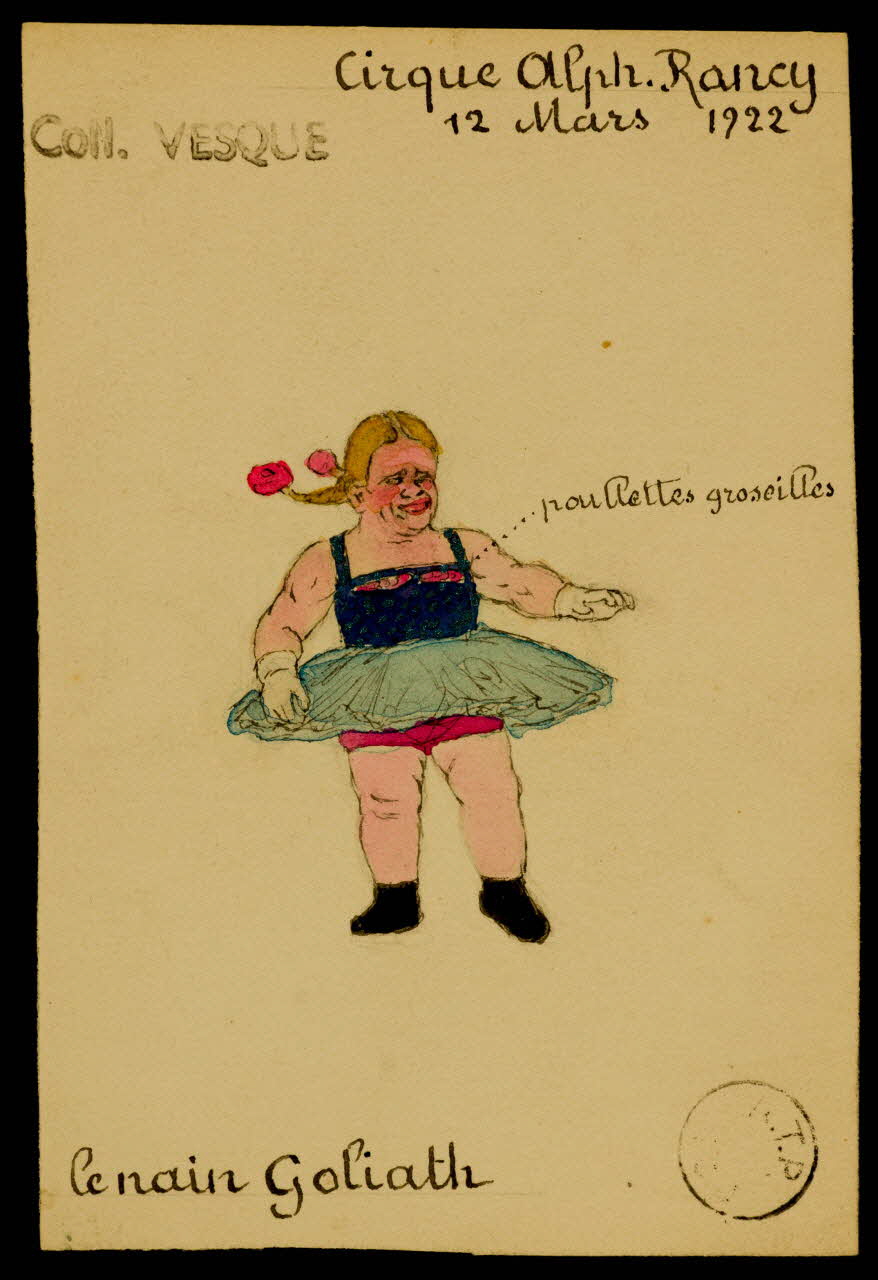 partie d'un ensemble de dessins le nain Goliath 1968.102.1805.1 Photo Mucem