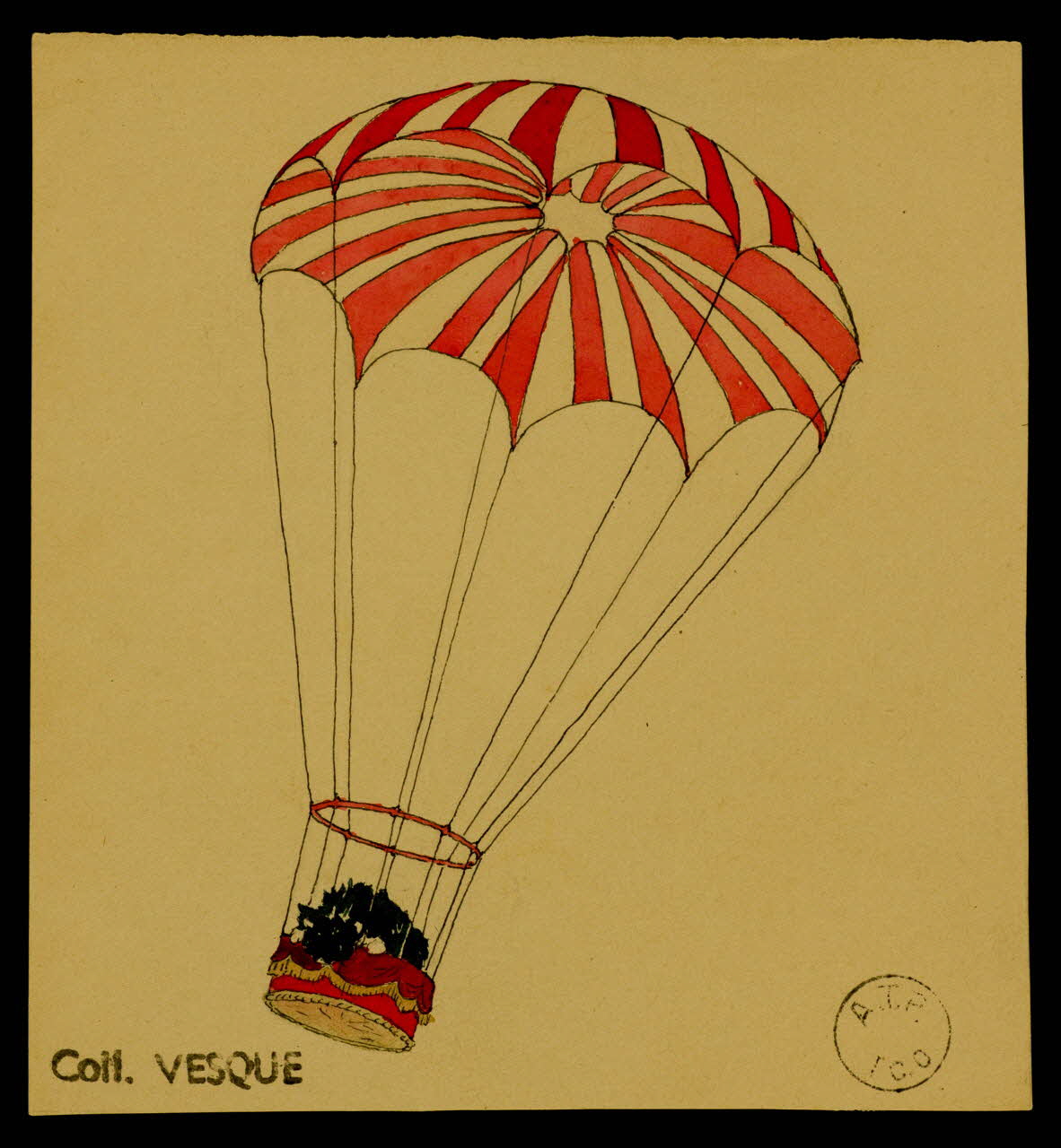 partie d'un ensemble de dessins Corbeille et parachute 1968.102.1813.2 Photo Mucem