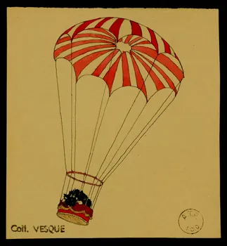 partie d'un ensemble de dessins Corbeille et parachute 1968.102.1813.2 Photo Mucem