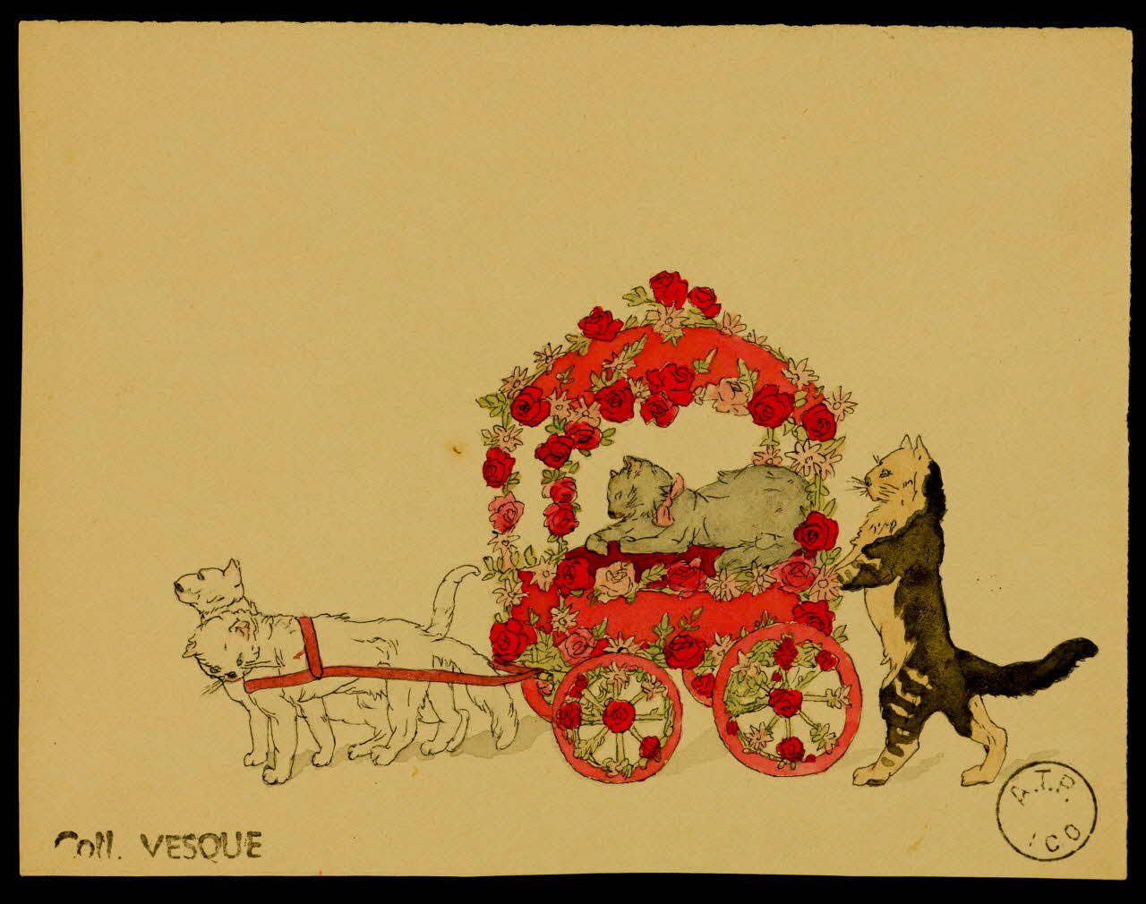 partie d'un ensemble de dessins Numéro de chats 1968.102.1813.4 Photo Mucem