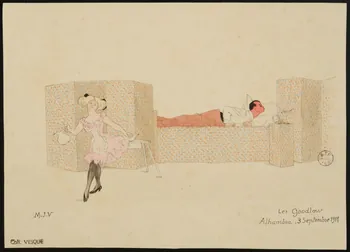 partie d'un ensemble de dessins Les Goodlow  Alhambra, 3 Septembre 1911 1968.102.1815 Photo Mucem