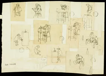 partie d'un ensemble de dessins Scènes burlesques avec un singe 1968.102.1819.3  Photo Mucem