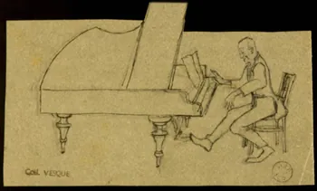 partie d'un ensemble de dessins Pianiste 1968.102.1835 Photo Mucem