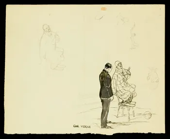 partie d'un ensemble de dessins Numéro de cirque avec un violon 1968.102.1836.5 Photo Mucem
