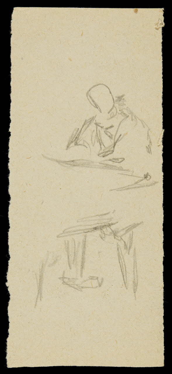 partie d'un ensemble de dessins Pianiste 1968.102.1838.14 Photo Mucem