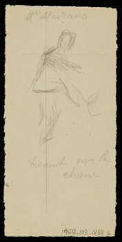 partie d'un ensemble de dessins M Medrano  tirant sur la  chaise 1968.102.1838.4 Photo Mucem
