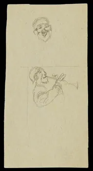 partie d'un ensemble de dessins Esquisses de personnages 1968.102.1839.2 Photo Mucem