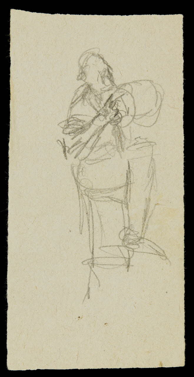 partie d'un ensemble de dessins Esquisse de musicien 1968.102.1839.3 Photo Mucem