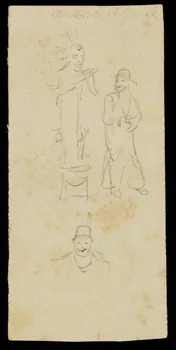 partie d'un ensemble de dessins Antonett et Grock 1968.102.1839.9 Photo Mucem