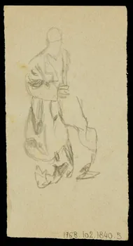partie d'un ensemble de dessins Esquisses de personnages 1968.102.1840.5 Photo Mucem