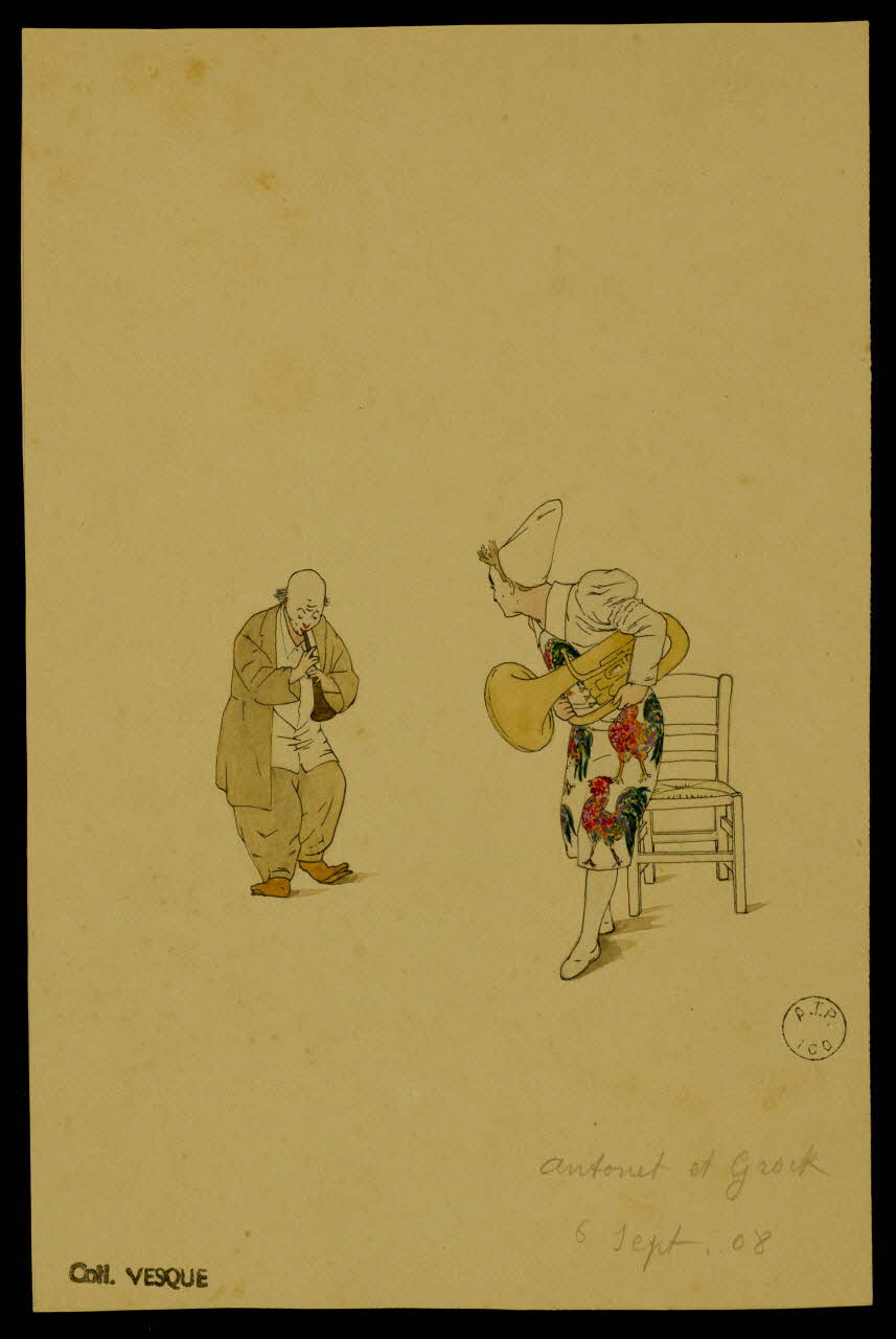 partie d'un ensemble de dessins antonet et Grock 1968.102.1842.2 Photo Mucem
