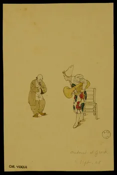 partie d'un ensemble de dessins antonet et Grock 1968.102.1842.2  Photo Mucem