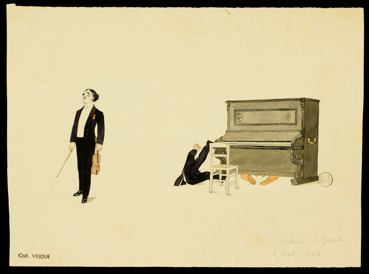 partie d'un ensemble de dessins Antonet et Grock 1968.102.1842.3 Photo Mucem