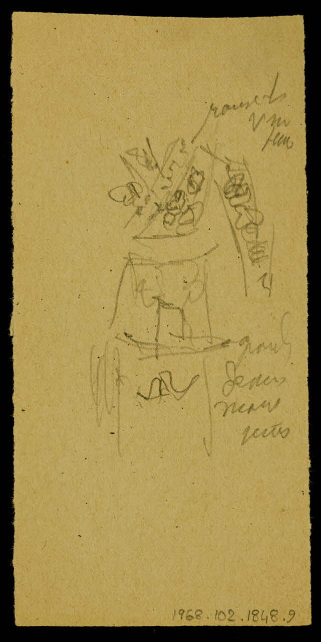 partie d'un ensemble de dessins Ebauche de dessin 1968.102.1848.9 Photo Mucem