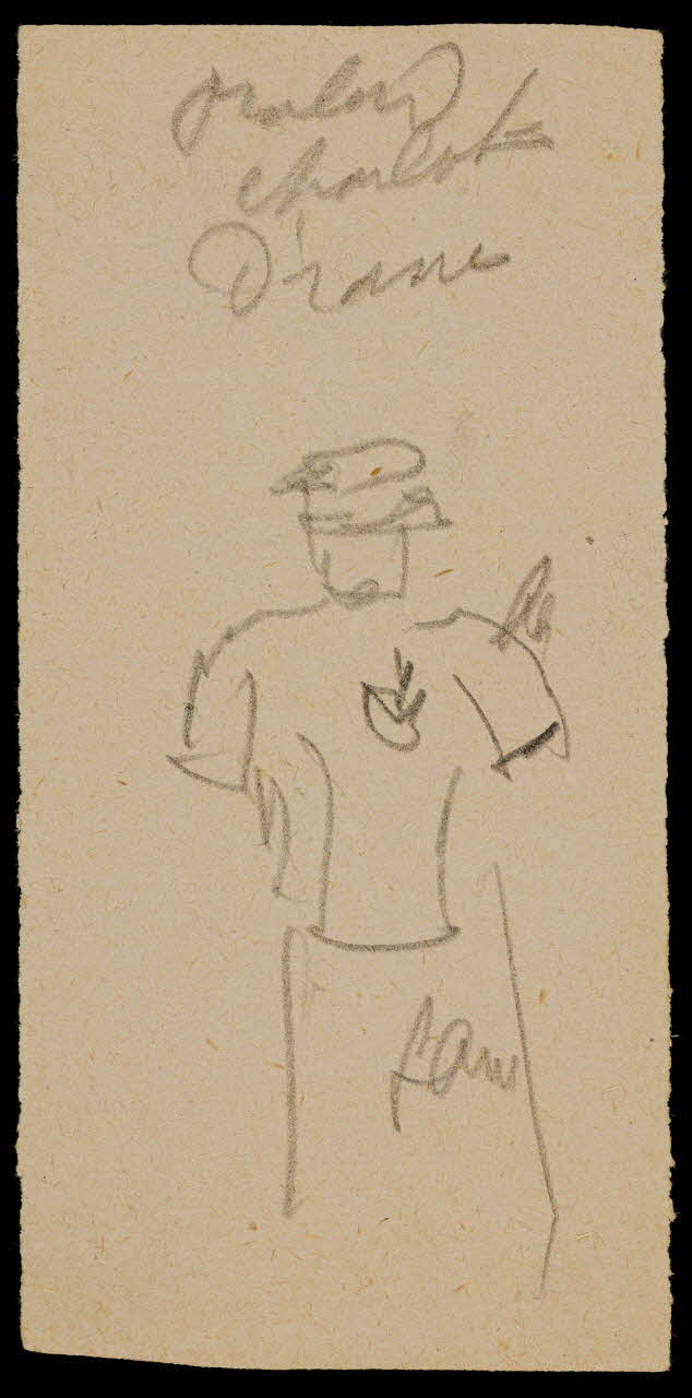 partie d'un ensemble de dessins Croquis de costume 1968.102.1852.5 Photo Mucem