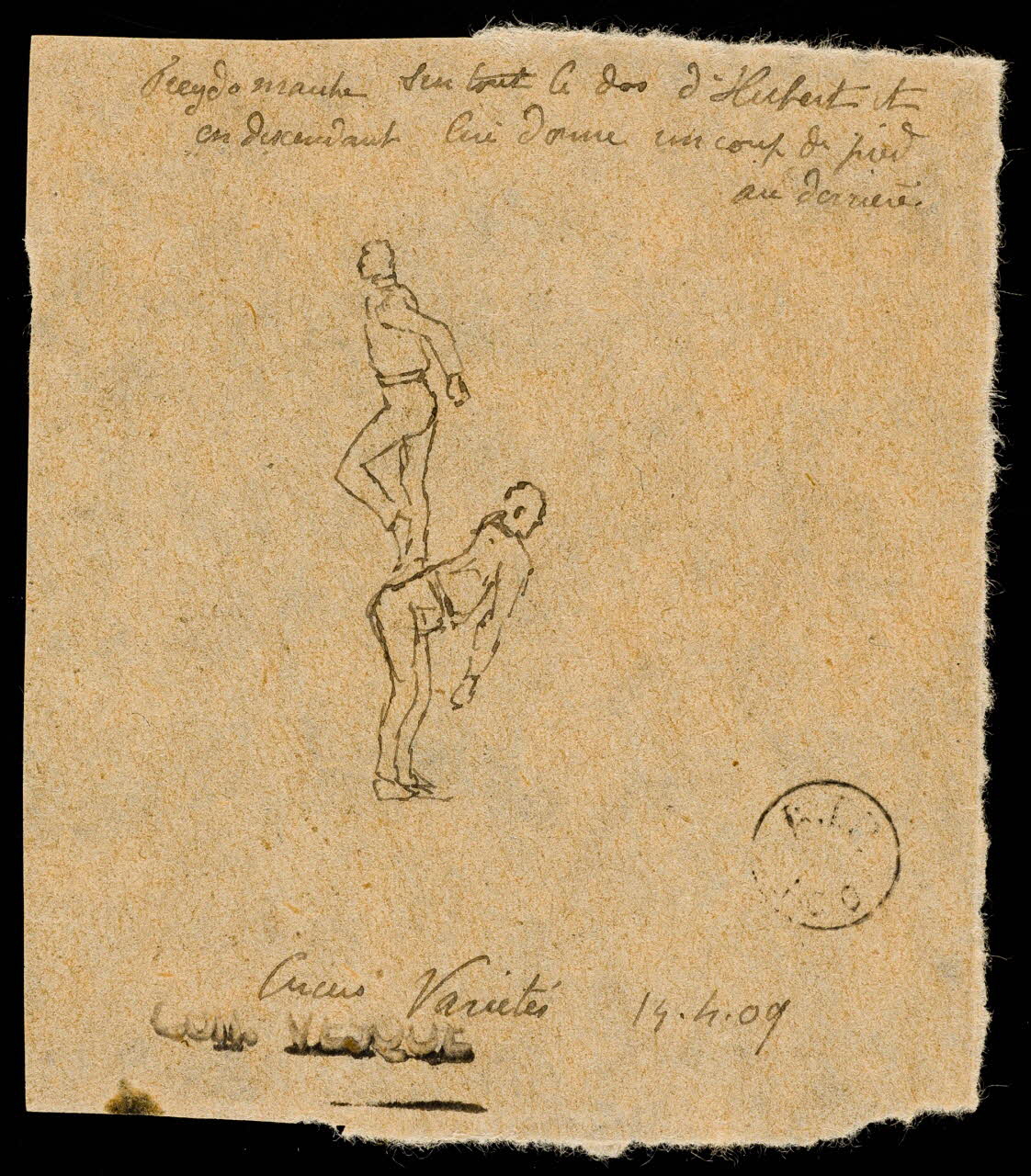 partie d'un ensemble de dessins Freydo marche sur tout le dos d'Hubert 1968.102.1858.3 Photo Mucem