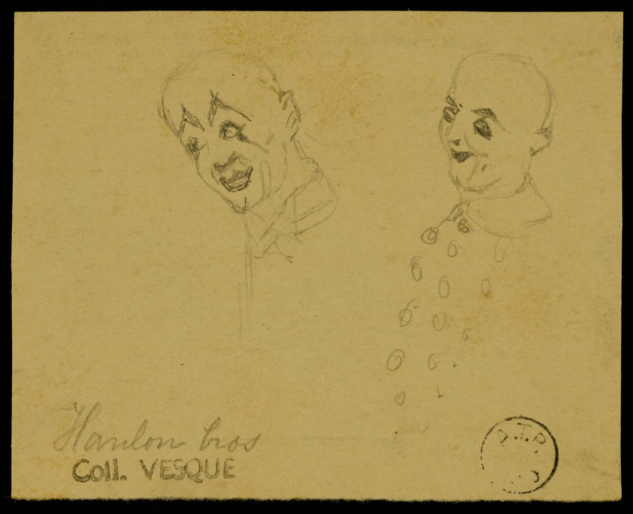 partie d'un ensemble de dessins Hanlon bros 1968.102.1868.13 Photo Mucem