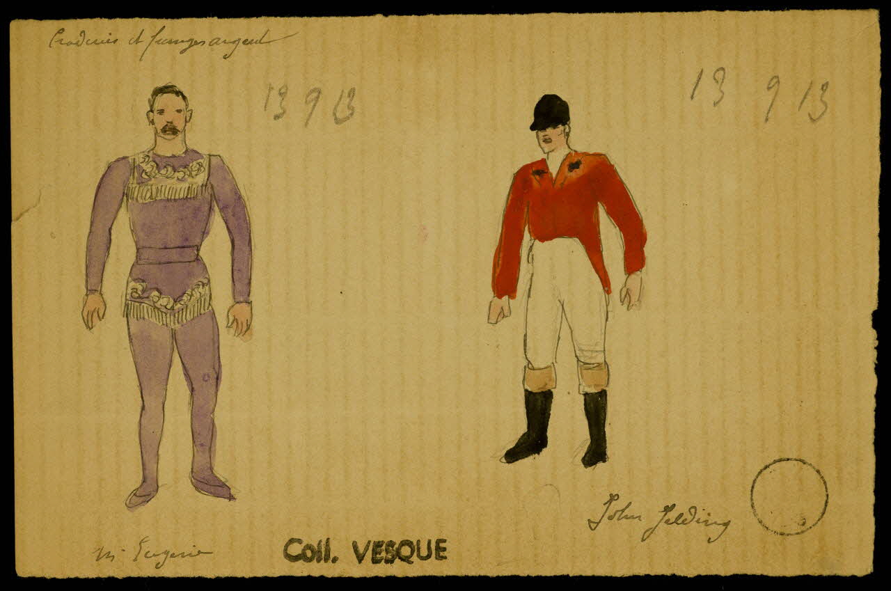 partie d'un ensemble de dessins Personnages de cirque 1968.102.1868.2 Photo Mucem