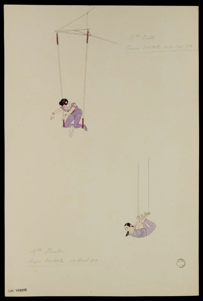 partie d'un ensemble de dessins Mlle Evillo  Mlle Hanlon 1968.102.1868.20 Photo Mucem