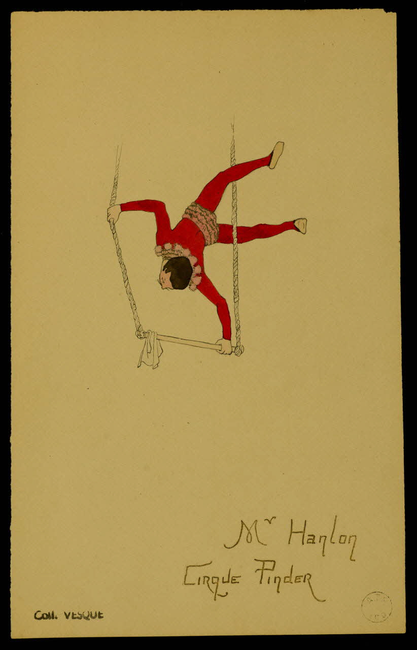 partie d'un ensemble de dessins Mr Hanlon  Cirque Pinder 1968.102.1868.7 Photo Mucem