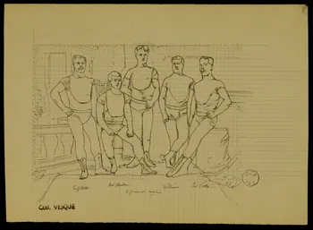 partie d'un ensemble de dessins Gymnastes anglais 1968.102.1868.8 Photo Mucem