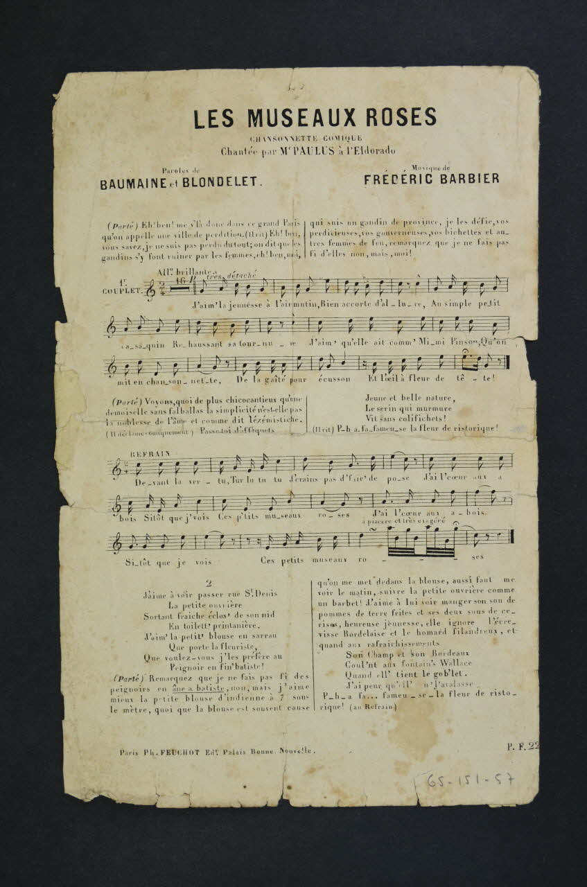 chanson petit format 1965.151.57 Photo Mucem
