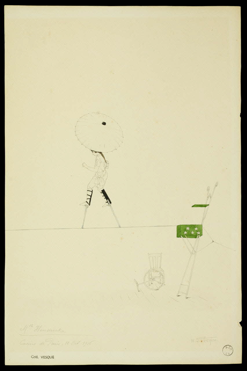 partie d'un ensemble de dessins Mlle Hendricka  Casino de Paris 1968.102.1891.2 Photo Mucem
