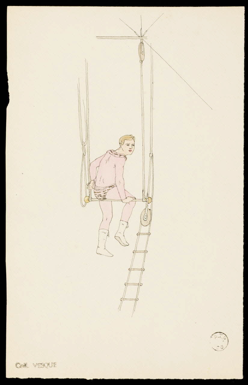 partie d'un ensemble de dessins Trapéziste 1968.102.1895.1 Photo Mucem