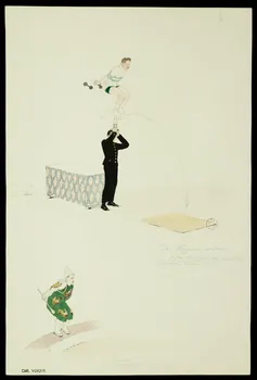 partie d'un ensemble de dessins John Higgins, sauteur  Friscot 1968.102.1900 Photo Mucem