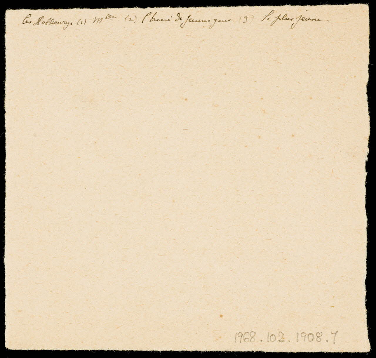 partie d'un ensemble de dessins les Holloways 1968.102.1908.7 Photo Mucem
