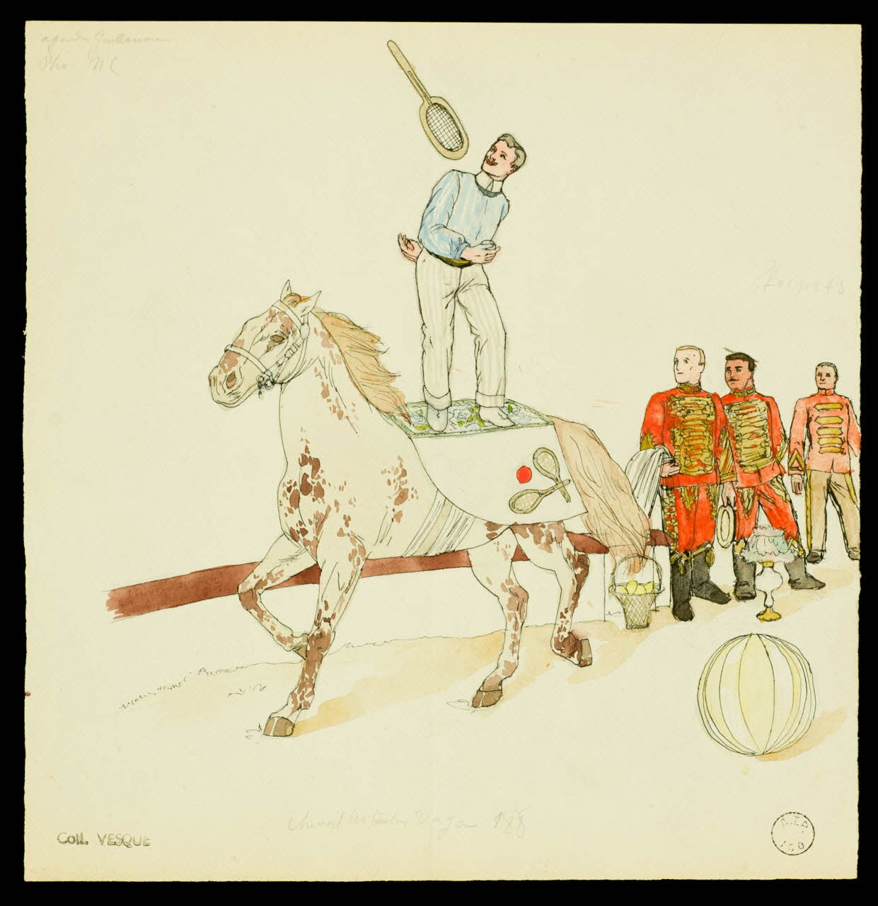 partie d'un ensemble de dessins Numéro de jonglage sur un cheval 1968.102.1913.12 Photo Mucem