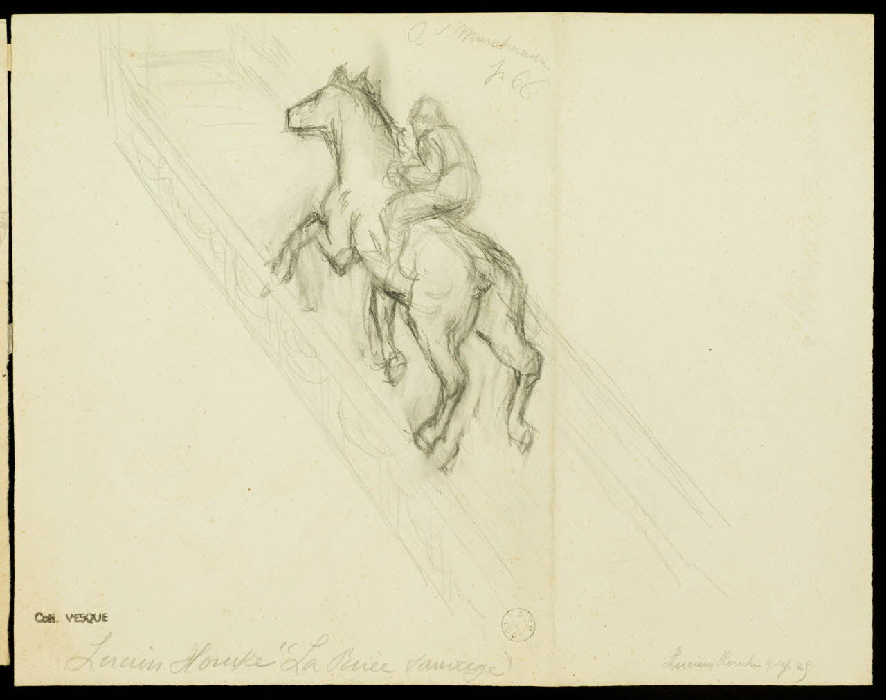 partie d'un ensemble de dessins Lucien Houcke "La ruée sauvage" 1968.102.1916.3 Photo Mucem