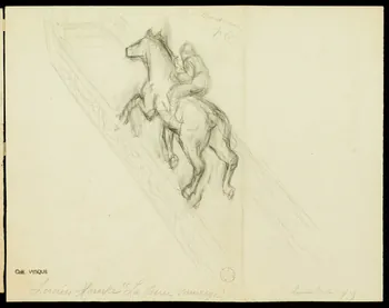partie d'un ensemble de dessins Lucien Houcke "La ruée sauvage" 1968.102.1916.3  Photo Mucem