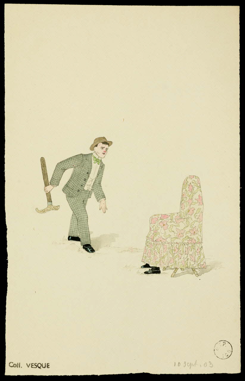 partie d'un ensemble de dessins Scène comique 1968.102.1933.4  Photo Mucem