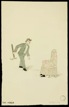 partie d'un ensemble de dessins Scène comique 1968.102.1933.4  Photo Mucem
