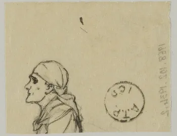 partie d'un ensemble de dessins Vieil homme de profil 1968.102.1934.2 Photo Mucem