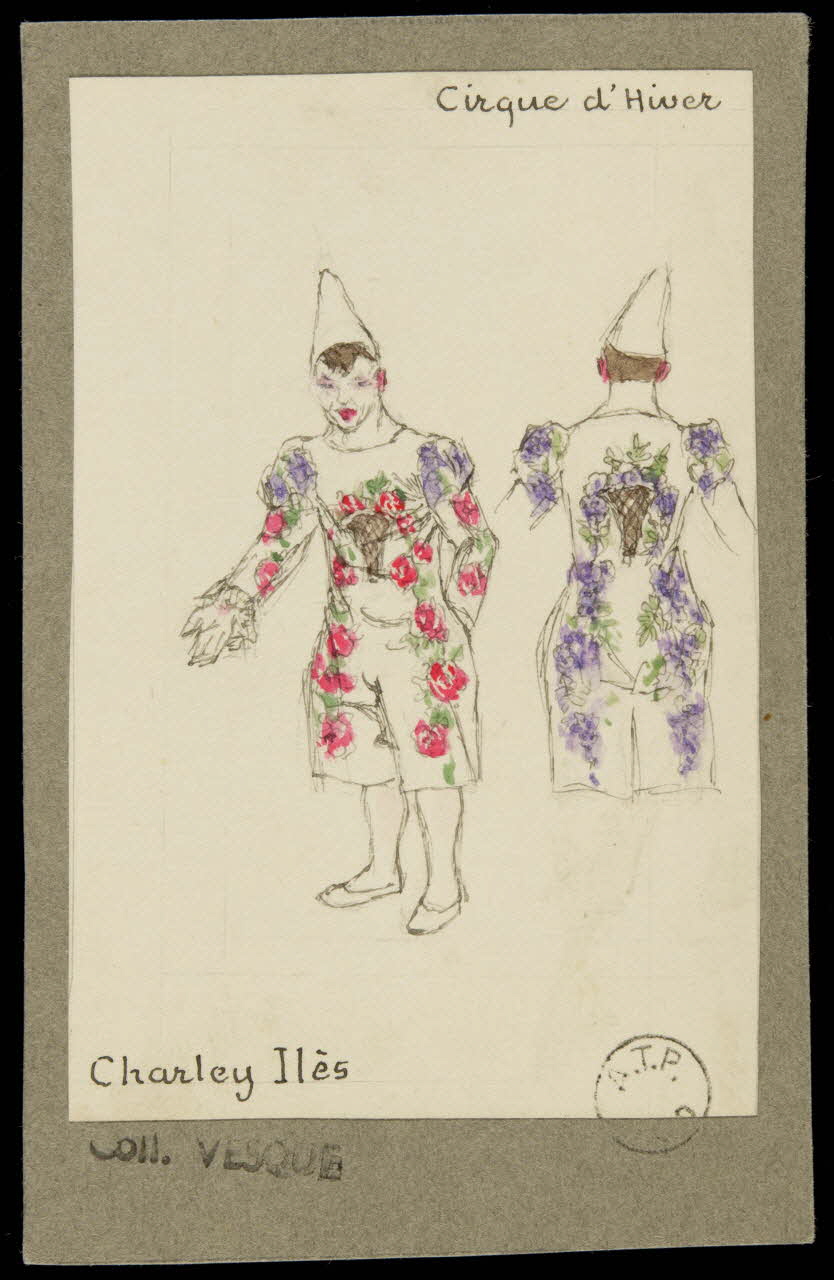 partie d'un ensemble de dessins Cirque d'Hiver  Charley Ilès 1968.102.1936.3 Photo Mucem
