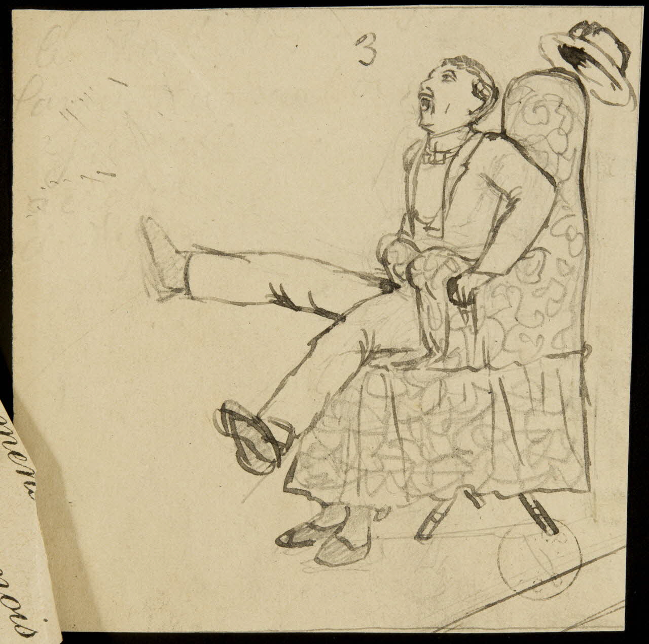 partie d'un ensemble de dessins Homme assis dans un fauteil 1968.102.1937.4 Photo Mucem