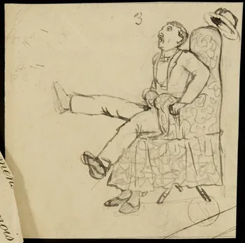 partie d'un ensemble de dessins Homme assis dans un fauteil 1968.102.1937.4  Photo Mucem