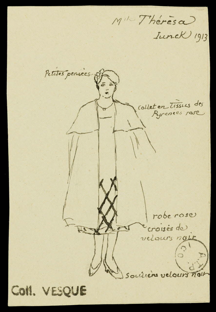 partie d'un ensemble de dessins Mlle Thérèsa  Iunck 1968.102.1940 Photo Mucem