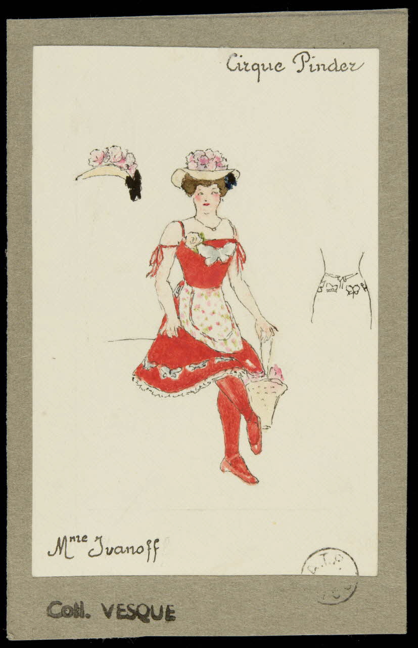 partie d'un ensemble de dessins Cirque Pinder  Mme Ivanoff 1968.102.1941.1 Photo Mucem