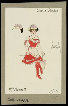 partie d'un ensemble de dessins Cirque Pinder  Mme Ivanoff 1968.102.1941.1 Photo Mucem