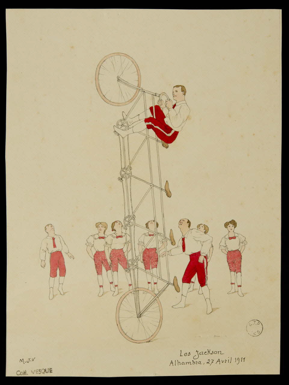 partie d'un ensemble de dessins Les Jackson  Alhambra, 27 Avril 1911 1968.102.1944 Photo Mucem