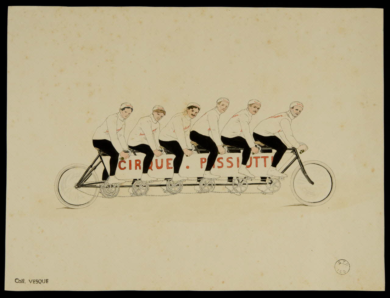 partie d'un ensemble de dessins Troupe de cirque en tandem 1968.102.1945.1 Photo Mucem