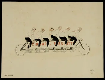 partie d'un ensemble de dessins Troupe de cirque en tandem 1968.102.1945.1 Photo Mucem