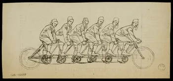 partie d'un ensemble de dessins Sextuplette des Jacowlew 1968.102.1945.2 Photo Mucem