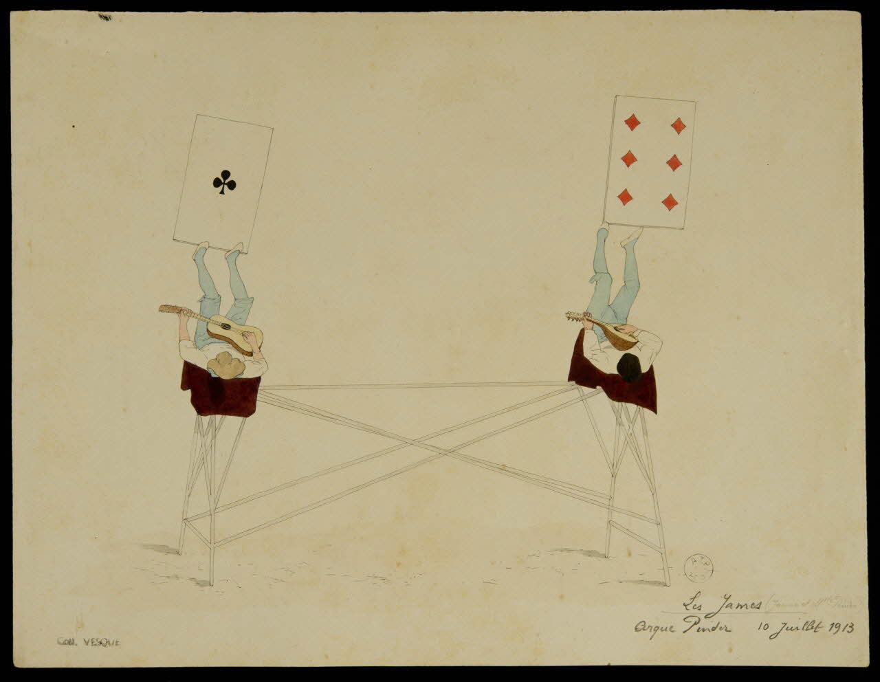 partie d'un ensemble de dessins Les James  Cirque Pinder 10 Juillet 1913 1968.102.1950 Photo Mucem