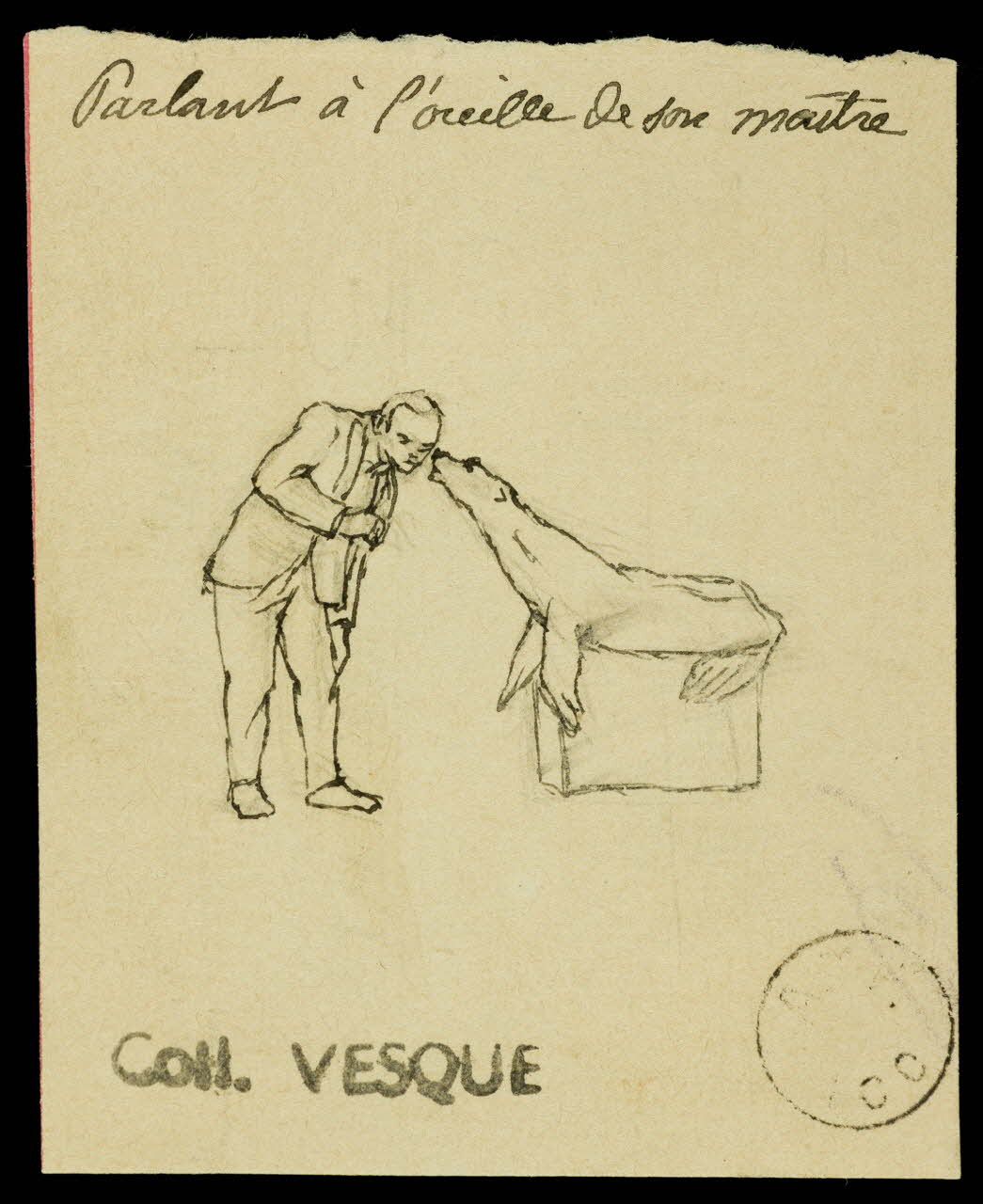 partie d'un ensemble de dessins Parlant à l'oreille de son maitre 1968.102.1958.1 Photo Mucem