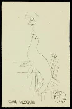 partie d'un ensemble de dessins Phoque de W.C. judge 1968.102.1958.7 Photo Mucem