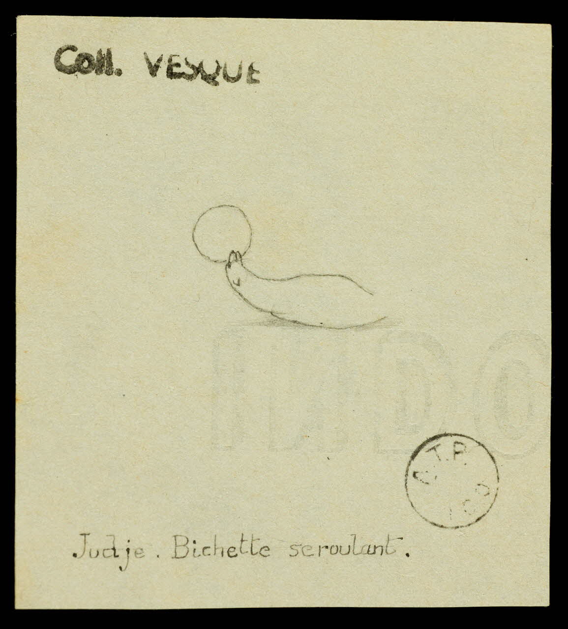 partie d'un ensemble de dessins Judge. Bichette se roulant 1968.102.1958.9 Photo Mucem